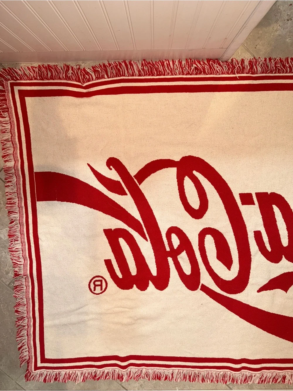 2 Coca-Cola Festive Red and White Holiday Throw Blanket 90s Two Color Ways